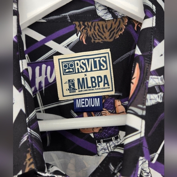 Bold Vintage-Inspired “Chuck Nasty” Graphic Button-Down Shirt – Size MEDIUM - Picture 3 of 4